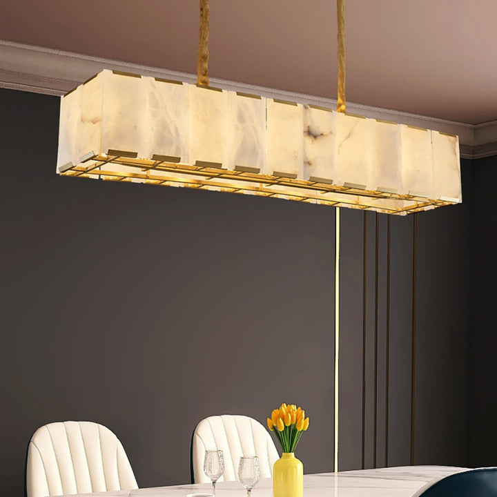 Round Alabaster Chandelier – Elegant Natural Alabaster & Brass Design | Vinlighting | Vinlighting
