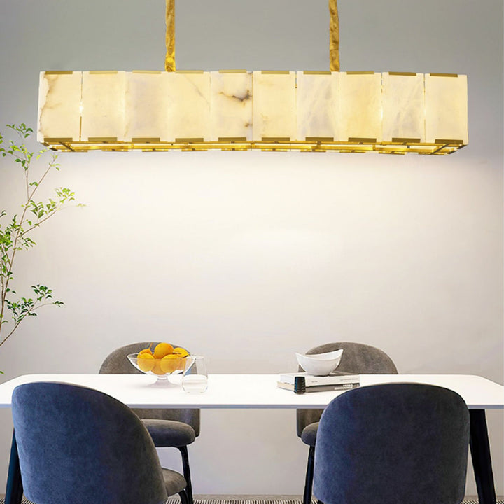Round Alabaster Chandelier – Elegant Natural Alabaster & Brass Design | Vinlighting | Vinlighting