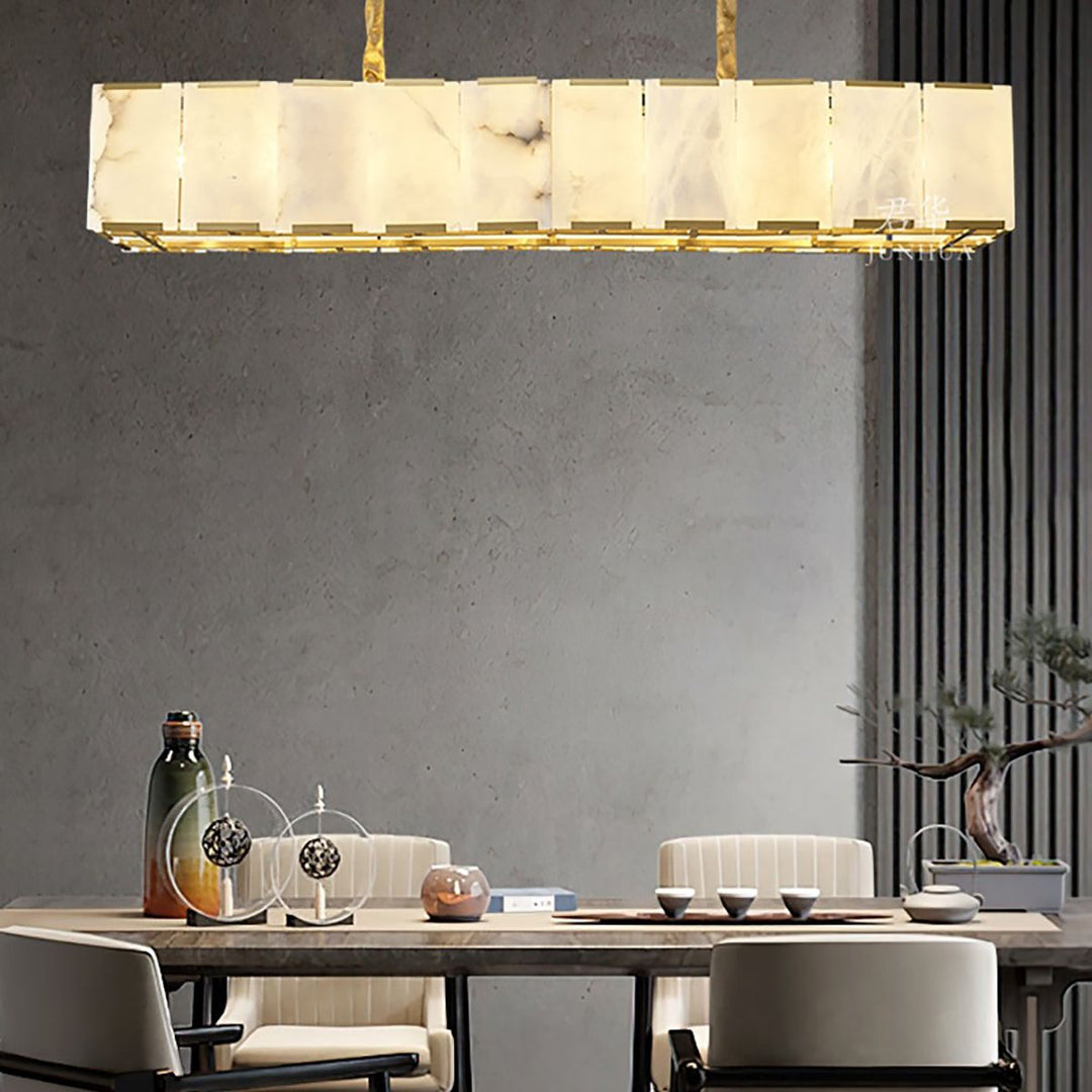 Round Alabaster Chandelier – Elegant Natural Alabaster & Brass Design | Vinlighting | Vinlighting