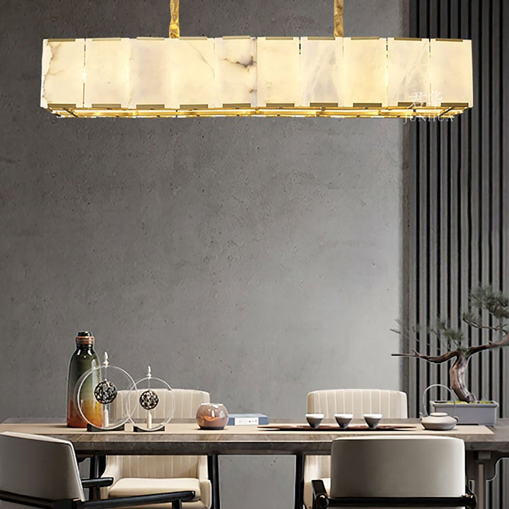 Round Alabaster Chandelier – Elegant Natural Alabaster & Brass Design | Vinlighting | Vinlighting