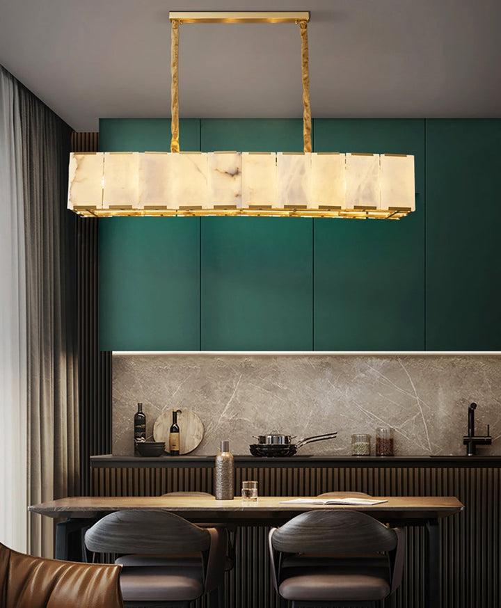 Round Alabaster Chandelier – Elegant Natural Alabaster & Brass Design | Vinlighting | Vinlighting