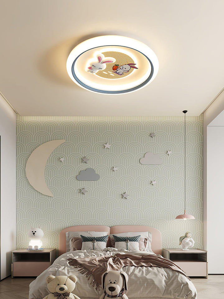 Round Bunny Ceiling Lamp – Whimsical & Charming Light Fixture | Vinlighting | Vinlighting