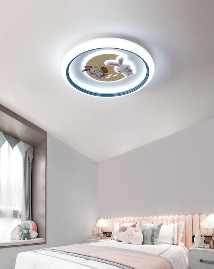 Round Bunny Ceiling Lamp – Whimsical & Charming Light Fixture | Vinlighting | Vinlighting