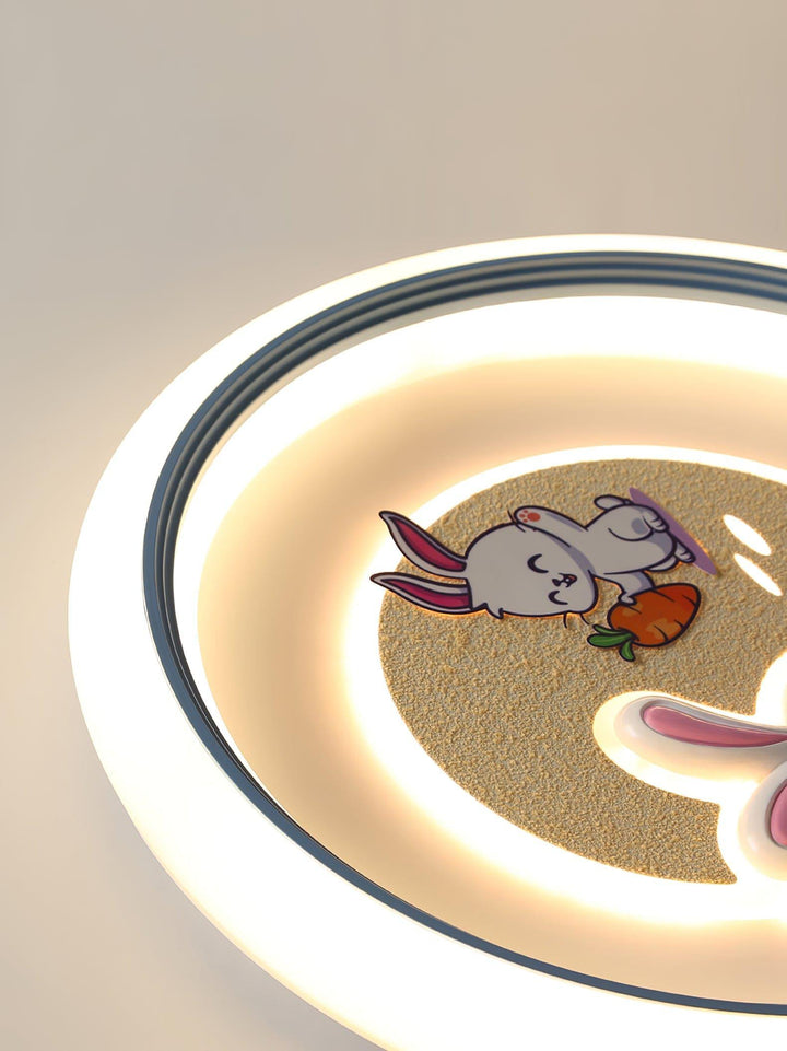 Round Bunny Ceiling Lamp – Whimsical & Charming Light Fixture | Vinlighting | Vinlighting