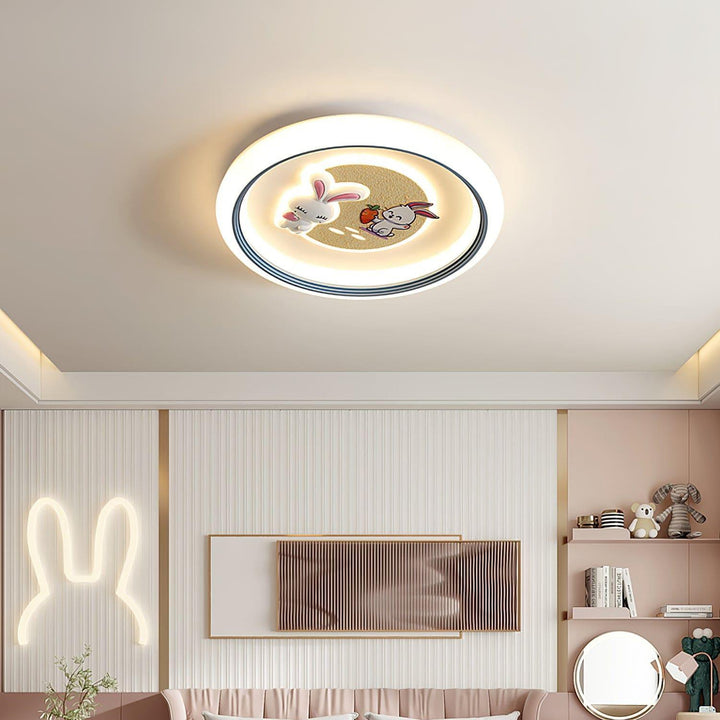 Round Bunny Ceiling Lamp – Whimsical & Charming Light Fixture | Vinlighting | Vinlighting