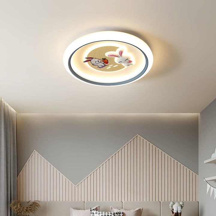 Round Bunny Ceiling Lamp – Whimsical & Charming Light Fixture | Vinlighting | Vinlighting