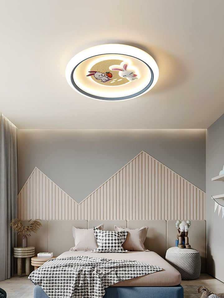 Round Bunny Ceiling Lamp – Whimsical & Charming Light Fixture | Vinlighting | Vinlighting
