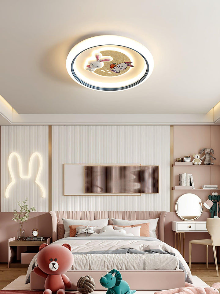 Round Bunny Ceiling Lamp – Whimsical & Charming Light Fixture | Vinlighting | Vinlighting