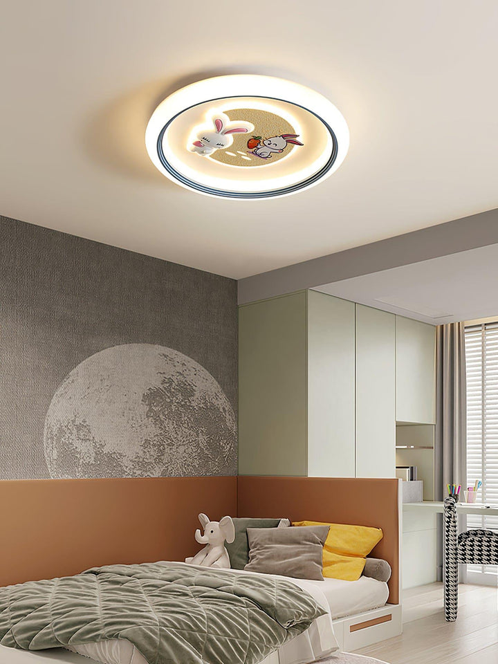 Round Bunny Ceiling Lamp – Whimsical & Charming Light Fixture | Vinlighting | Vinlighting