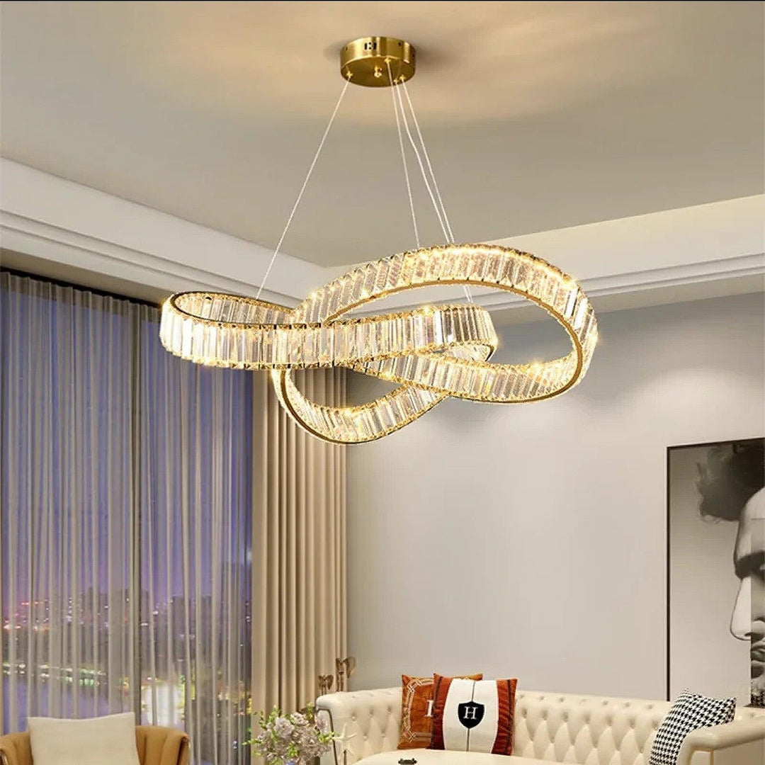 Round Crystal Hanging Chandelier – Modern Luxury with LED Lighting | Vinlighting | Vinlighting