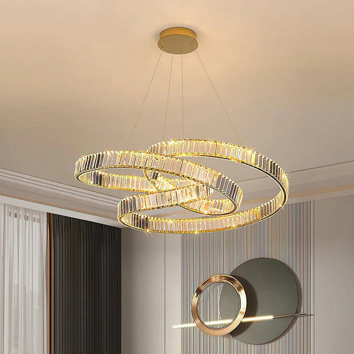 Round Crystal Hanging Chandelier – Modern Luxury with LED Lighting | Vinlighting | Vinlighting