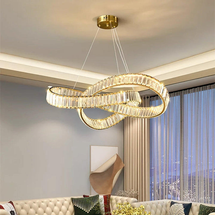 Round Crystal Hanging Chandelier – Modern Luxury with LED Lighting | Vinlighting | Vinlighting