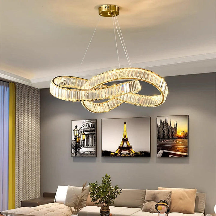 Round Crystal Hanging Chandelier – Modern Luxury with LED Lighting | Vinlighting | Vinlighting