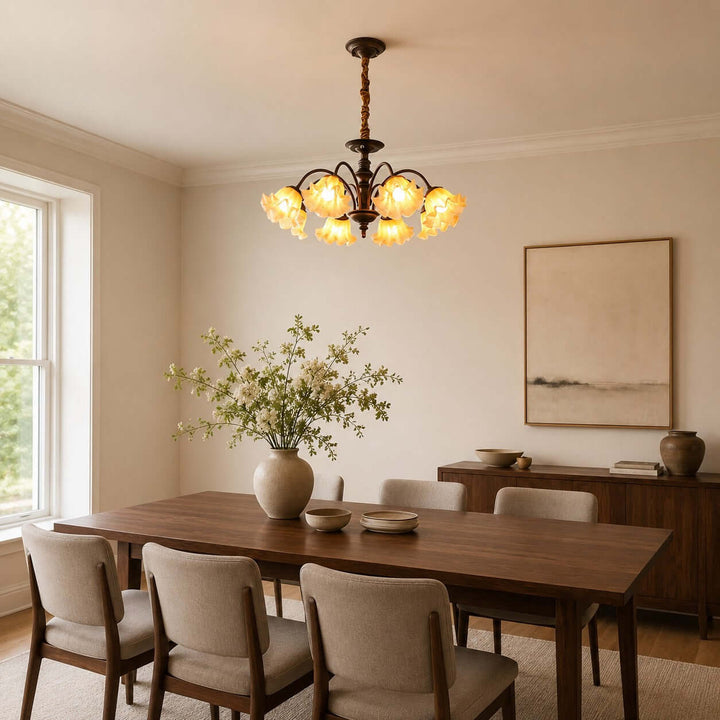Rovelle Chandelier – Vintage Crackle Glass Dining Room Light | Vinlighting