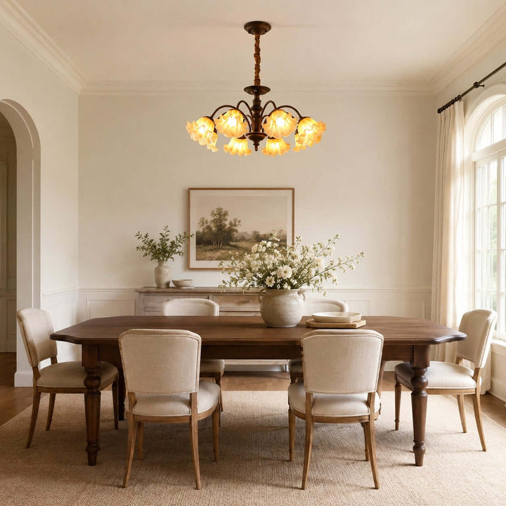 Rovelle Chandelier – Vintage Crackle Glass Dining Room Light | Vinlighting
