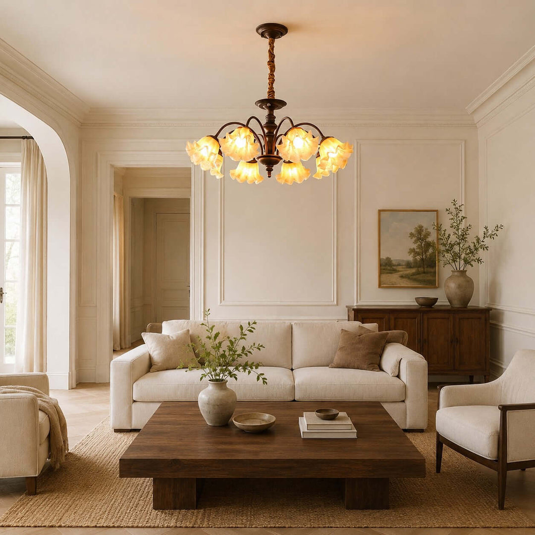 Rovelle Chandelier – Vintage Crackle Glass Dining Room Light | Vinlighting