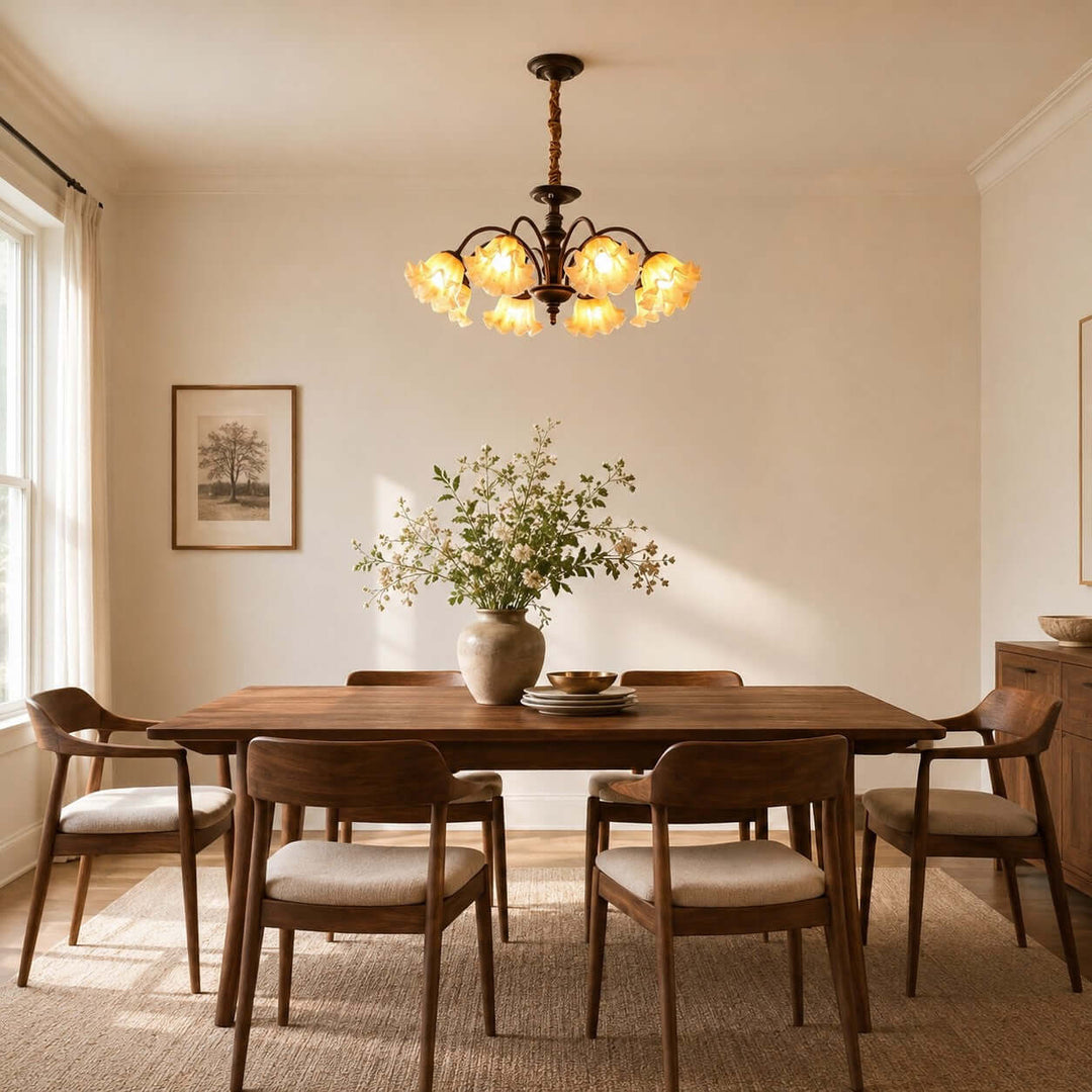 Rovelle Chandelier – Vintage Crackle Glass Dining Room Light | Vinlighting