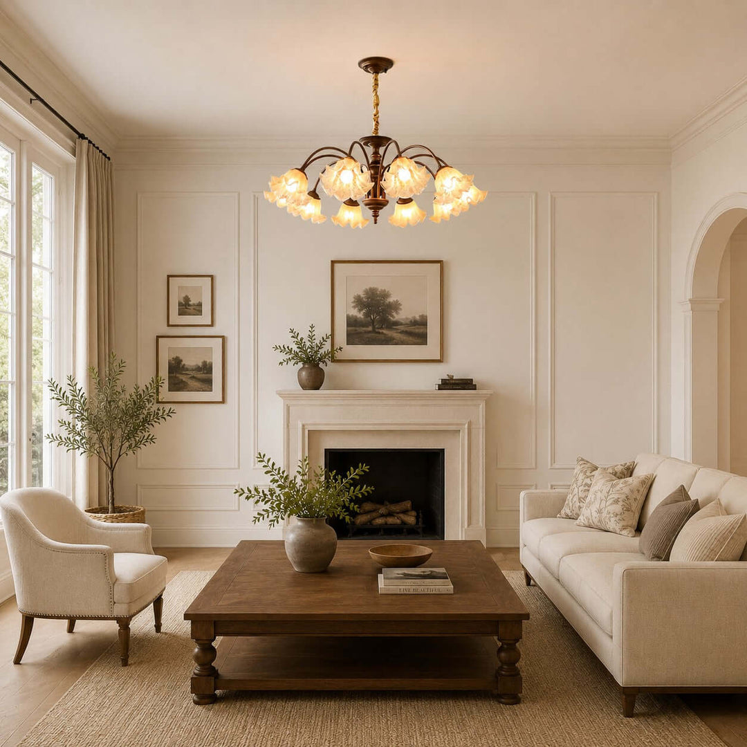 Rovelle Chandelier – Vintage Crackle Glass Dining Room Light | Vinlighting