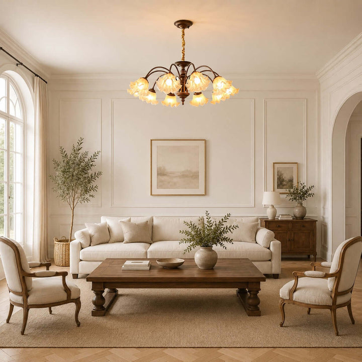Rovelle Chandelier – Vintage Crackle Glass Dining Room Light | Vinlighting