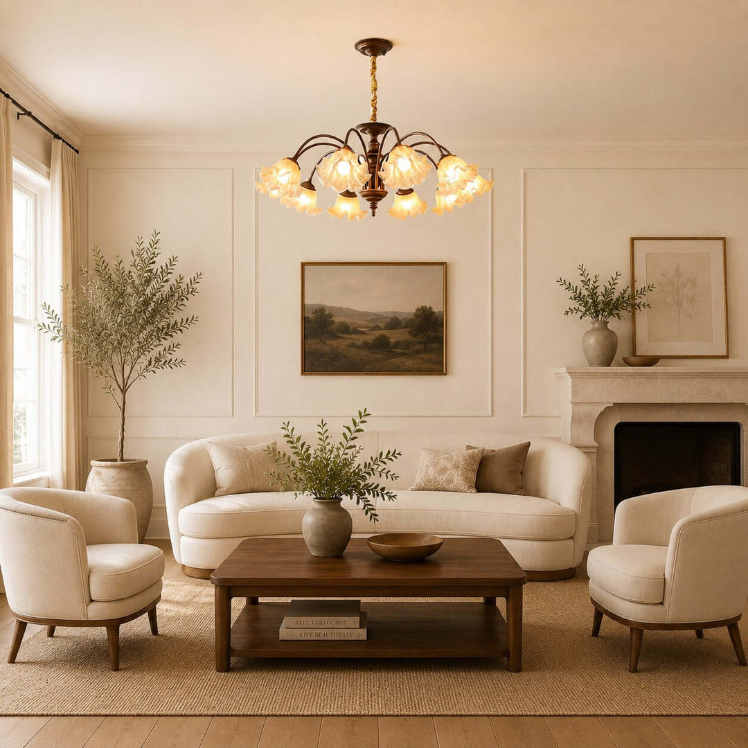 Rovelle Chandelier – Vintage Crackle Glass Dining Room Light | Vinlighting