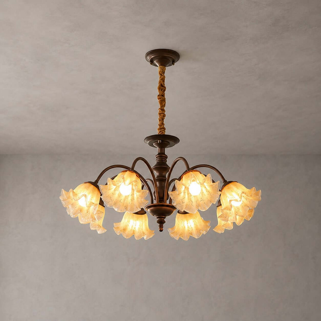 Rovelle Chandelier – Vintage Crackle Glass Dining Room Light | Vinlighting