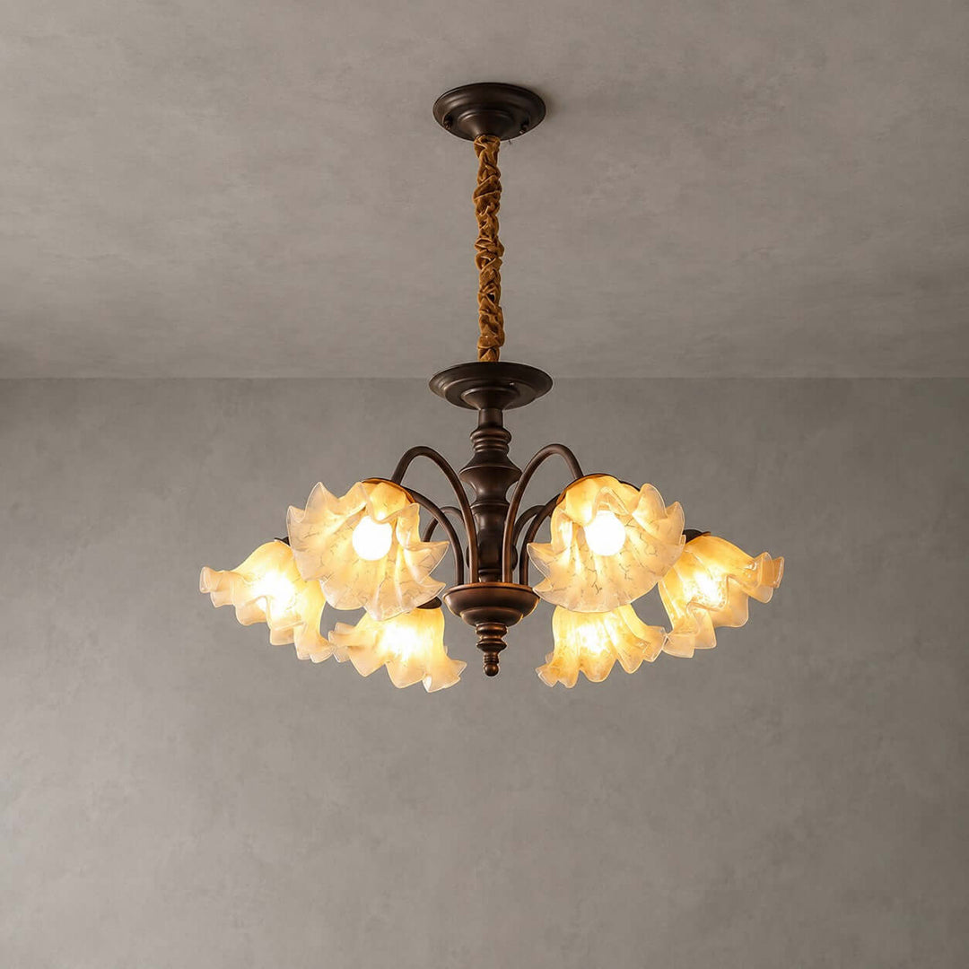Rovelle Chandelier – Vintage Crackle Glass Dining Room Light | Vinlighting