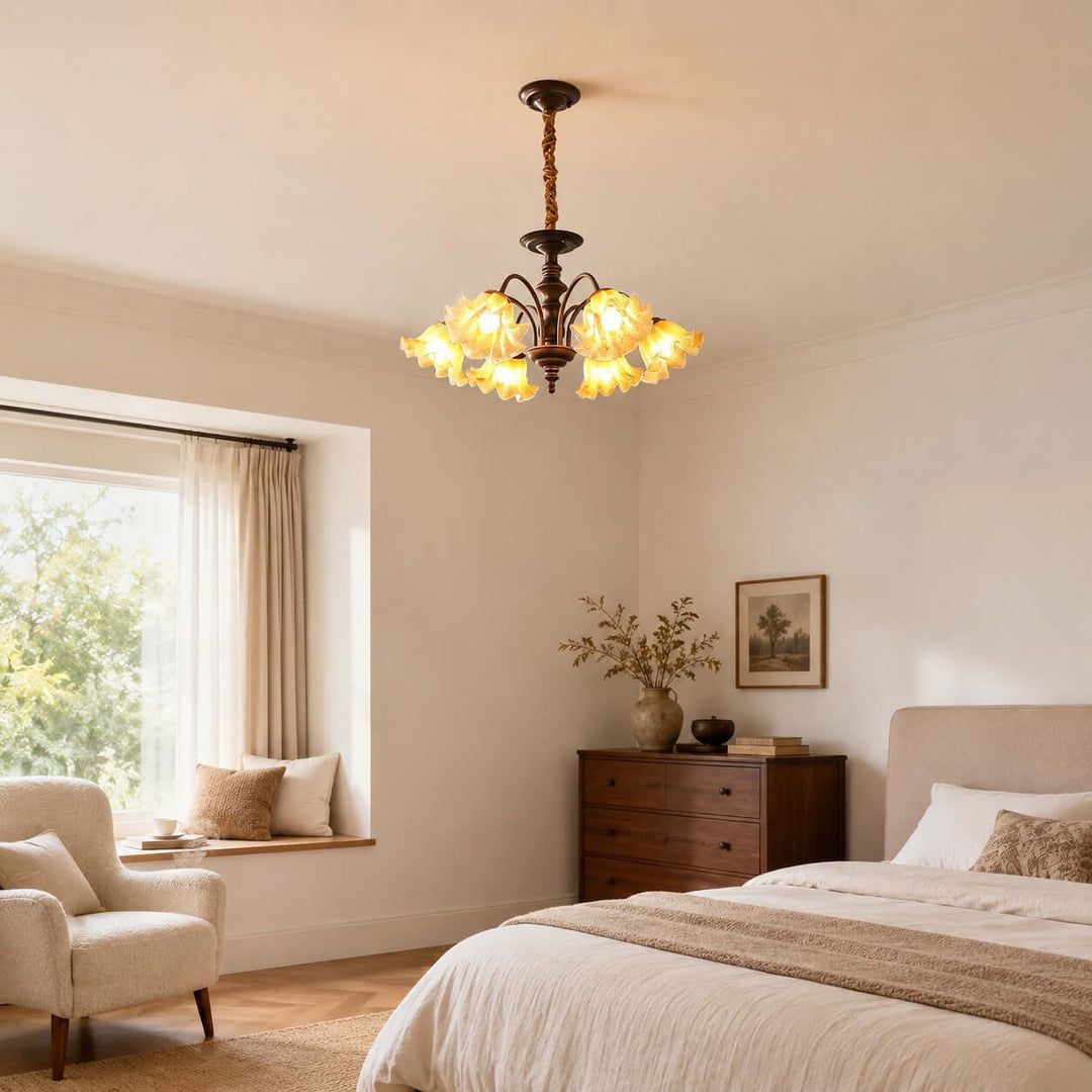 Rovelle Chandelier – Vintage Crackle Glass Dining Room Light | Vinlighting