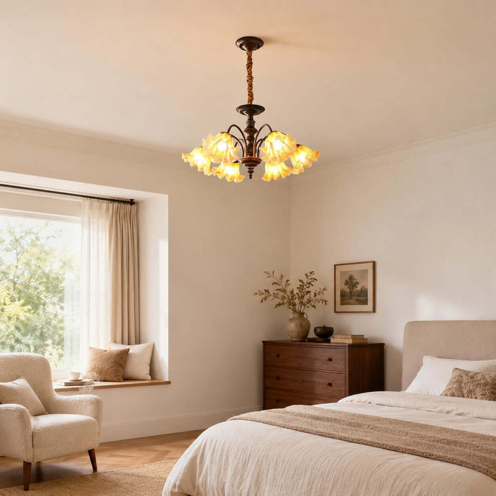 Rovelle Chandelier – Vintage Crackle Glass Dining Room Light | Vinlighting