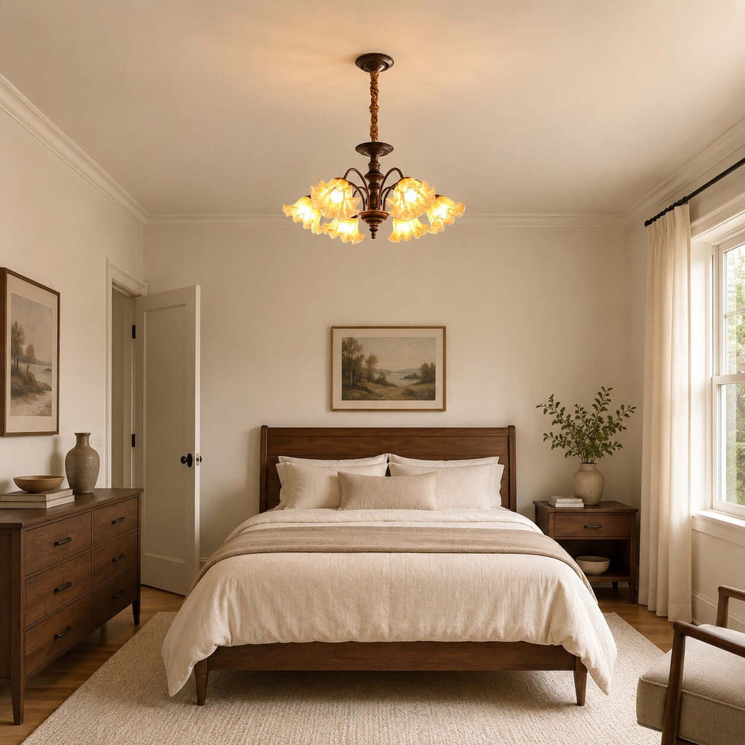 Rovelle Chandelier – Vintage Crackle Glass Dining Room Light | Vinlighting