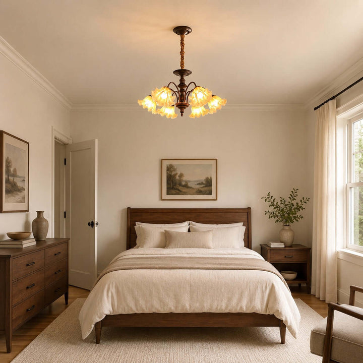 Rovelle Chandelier – Vintage Crackle Glass Dining Room Light | Vinlighting