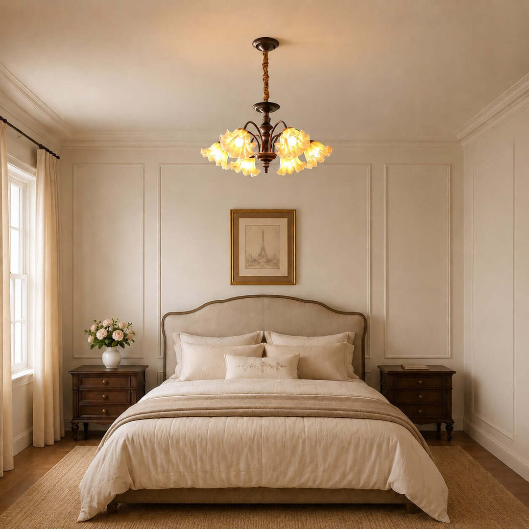 Rovelle Chandelier – Vintage Crackle Glass Dining Room Light | Vinlighting