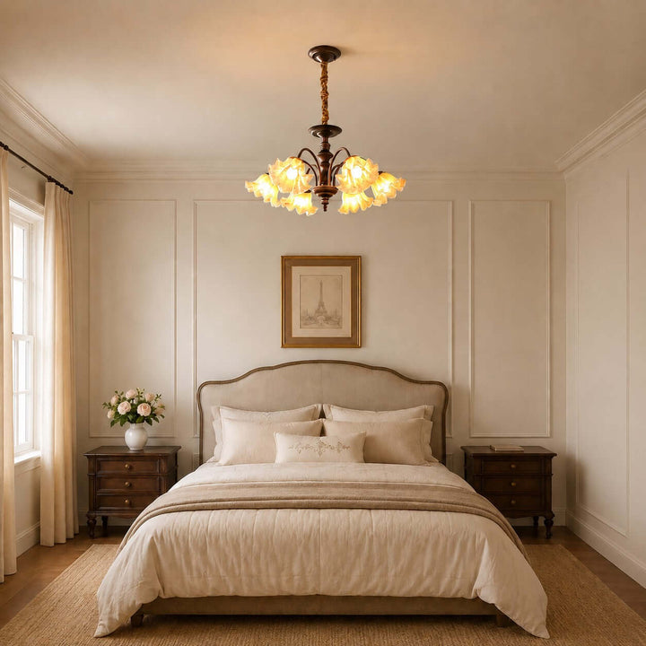 Rovelle Chandelier – Vintage Crackle Glass Dining Room Light | Vinlighting