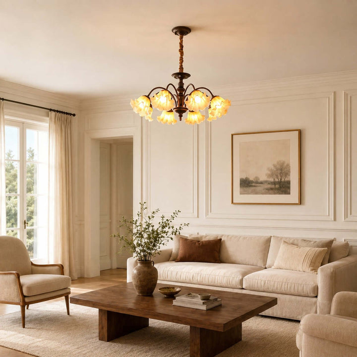 Rovelle Chandelier – Vintage Crackle Glass Dining Room Light | Vinlighting
