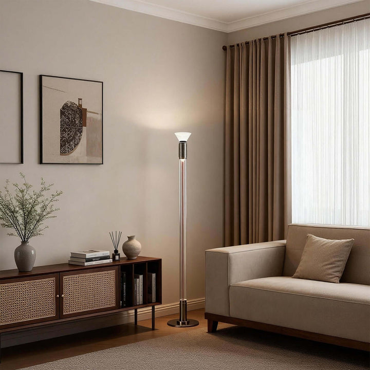 Rovyn Floor Lamp – Stylish Statement Living Room Glass Lamp