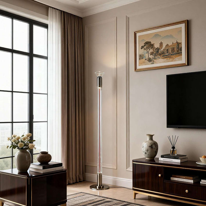 Rovyn Floor Lamp – Stylish Statement Living Room Glass Lamp