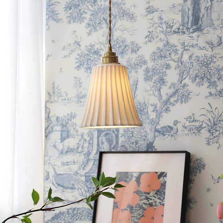 Rustic Ceramic Pendant Light - Hanging Lamp for Bathroom and Foyer | Vinlighting | Vinlighting
