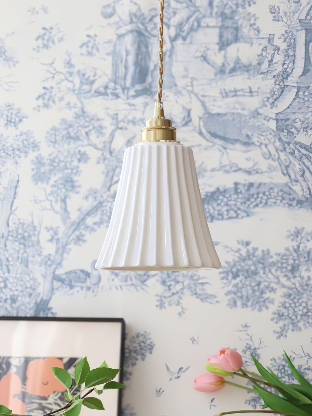 Rustic Ceramic Pendant Light - Hanging Lamp for Bathroom and Foyer | Vinlighting | Vinlighting