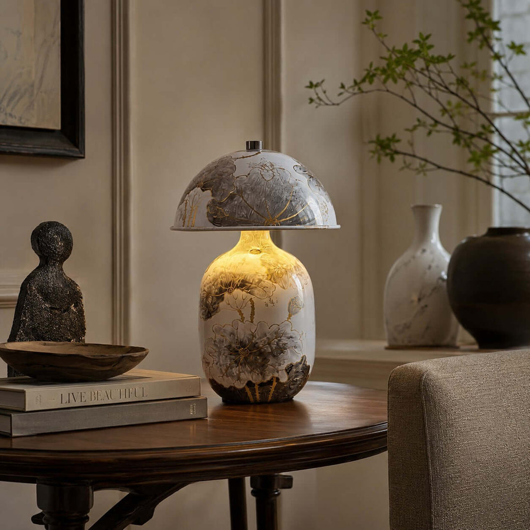 Ruvina Table Lamp | Wabi-Sabi Ceramic Ink Landscape Lighting