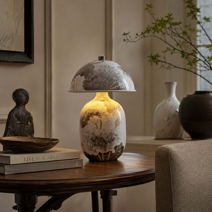 Ruvina Table Lamp | Wabi-Sabi Ceramic Ink Landscape Lighting