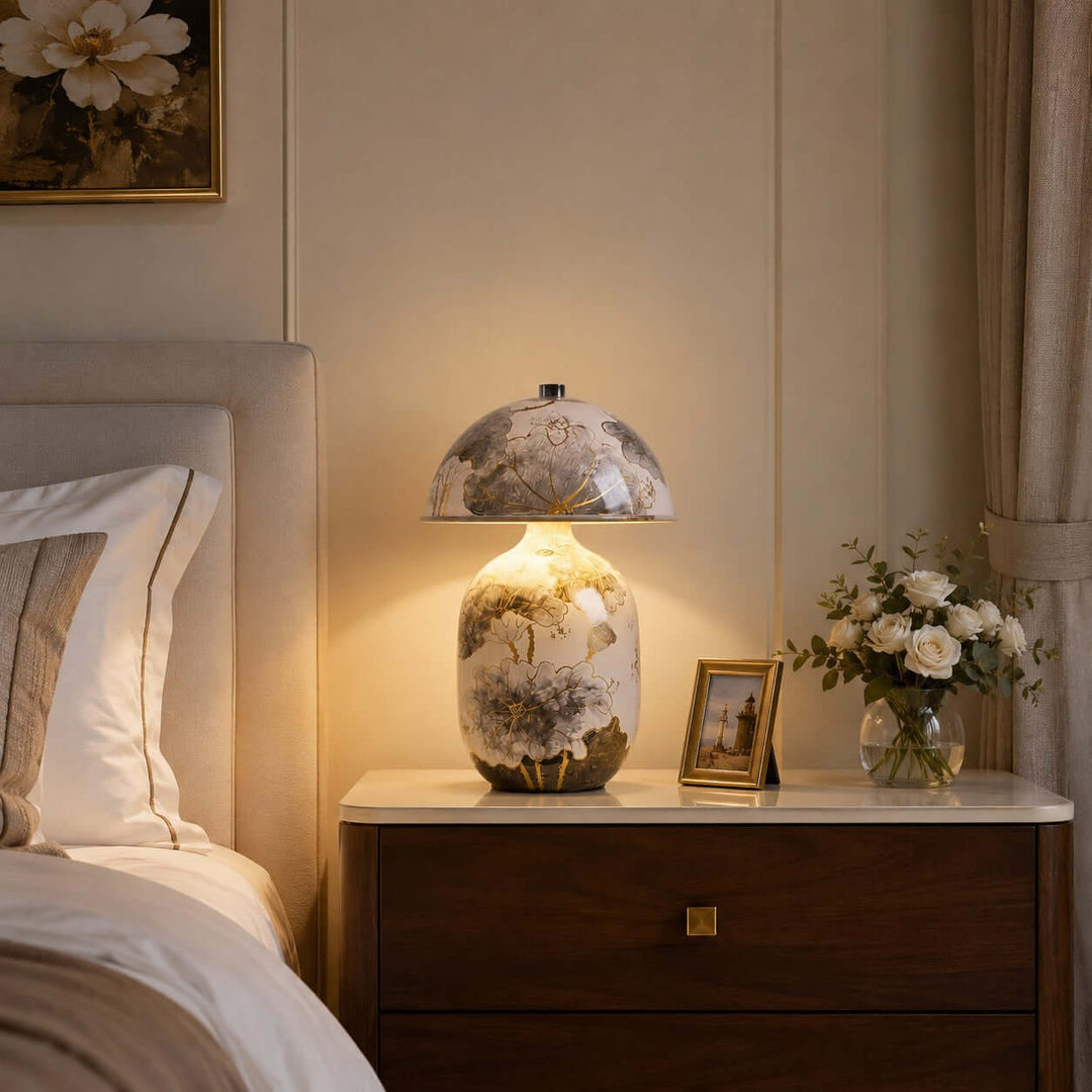 Ruvina Table Lamp | Wabi-Sabi Ceramic Ink Landscape Lighting