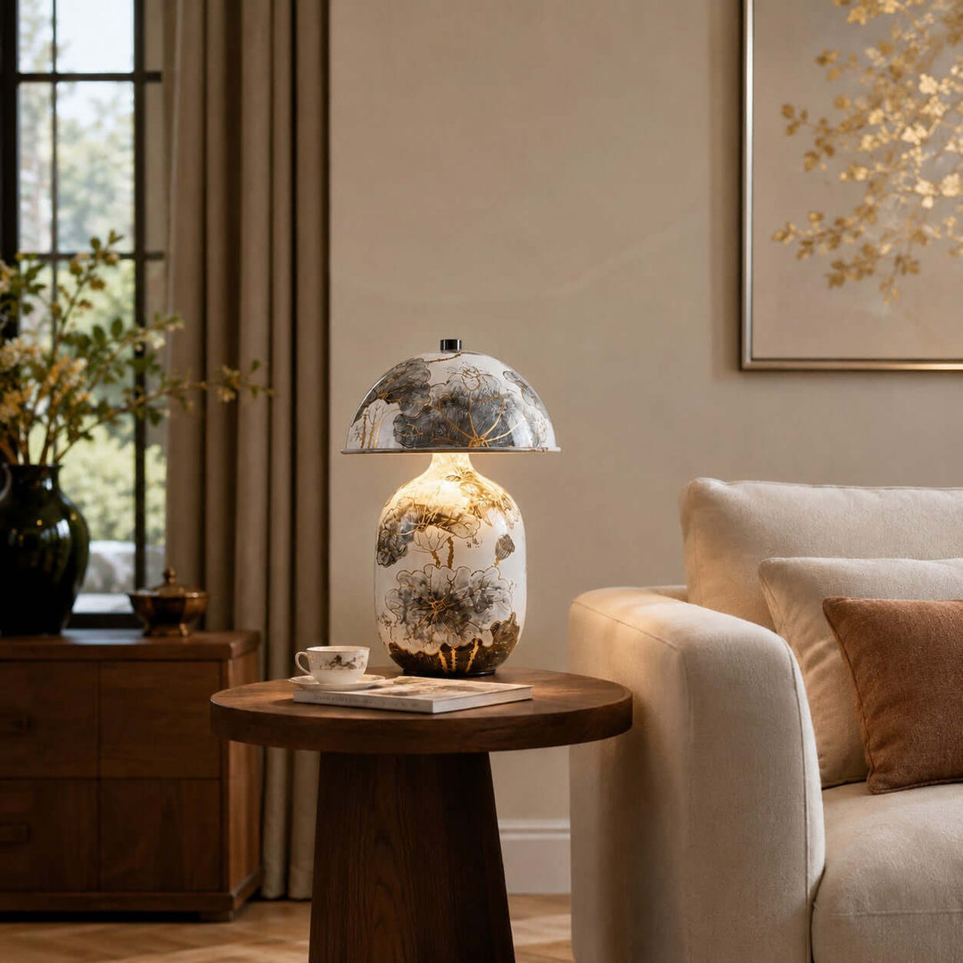 Ruvina Table Lamp | Wabi-Sabi Ceramic Ink Landscape Lighting