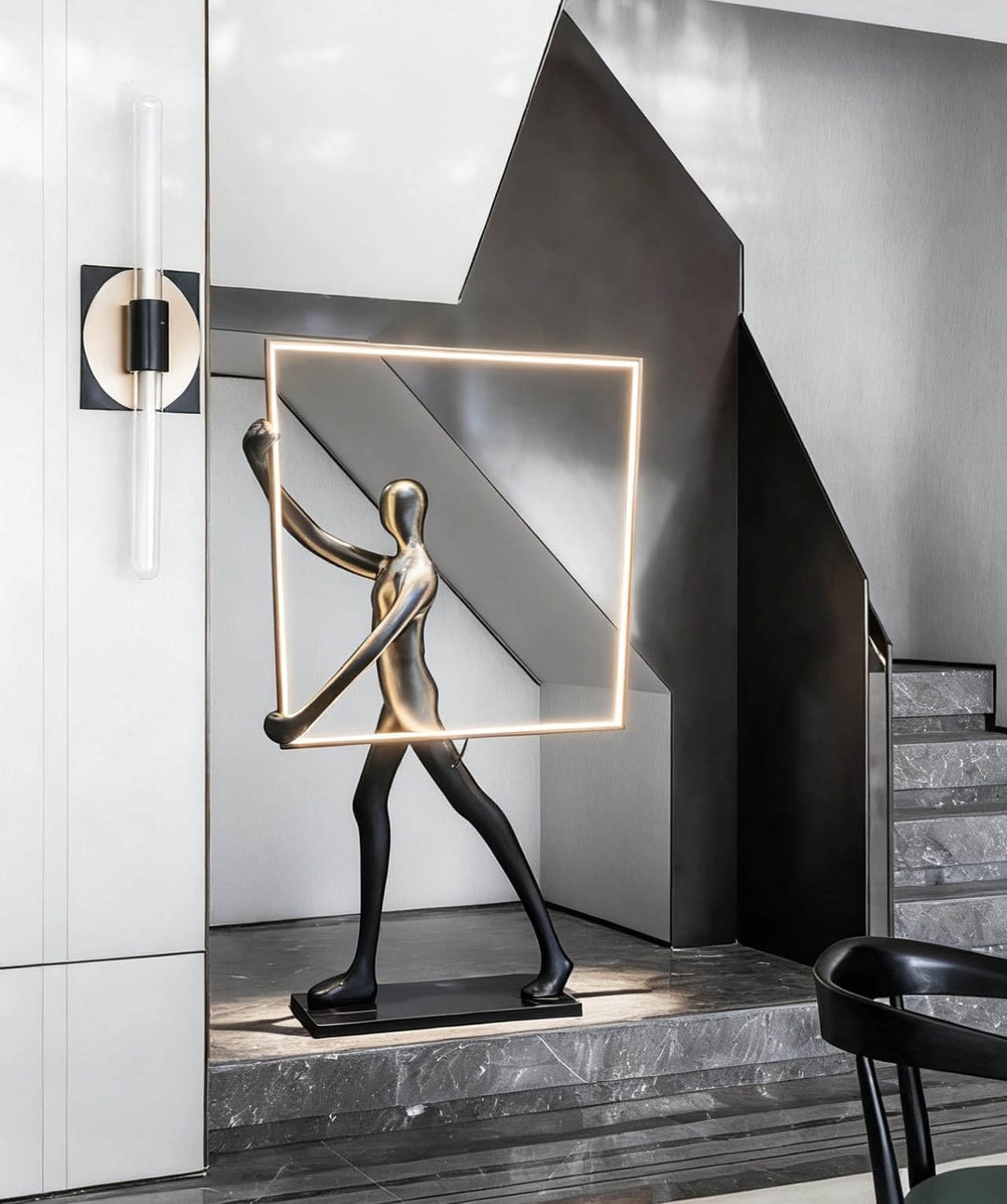 Rynza Sculptural Floor Lamp – Abstract Art Deco Floor Lamp