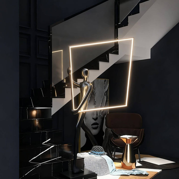 Rynza Sculptural Floor Lamp – Abstract Art Deco Floor Lamp