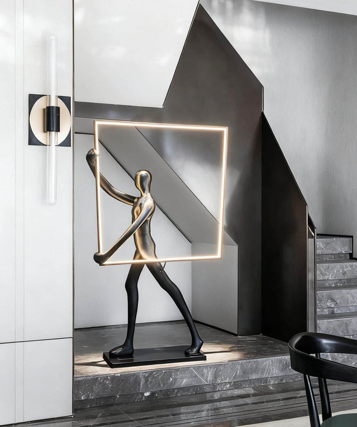 Rynza Sculptural Floor Lamp – Abstract Art Deco Floor Lamp