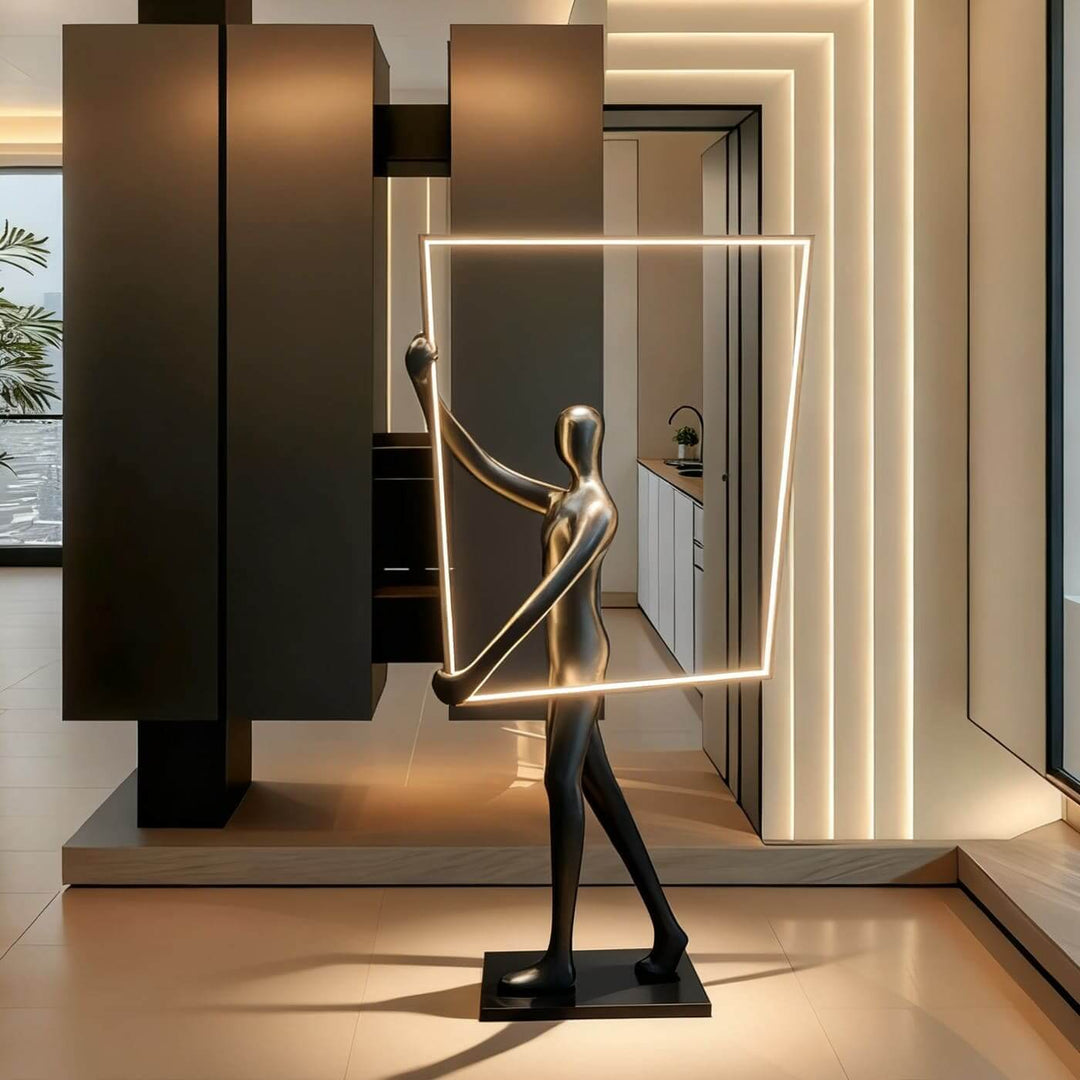 Rynza Sculptural Floor Lamp – Abstract Art Deco Floor Lamp