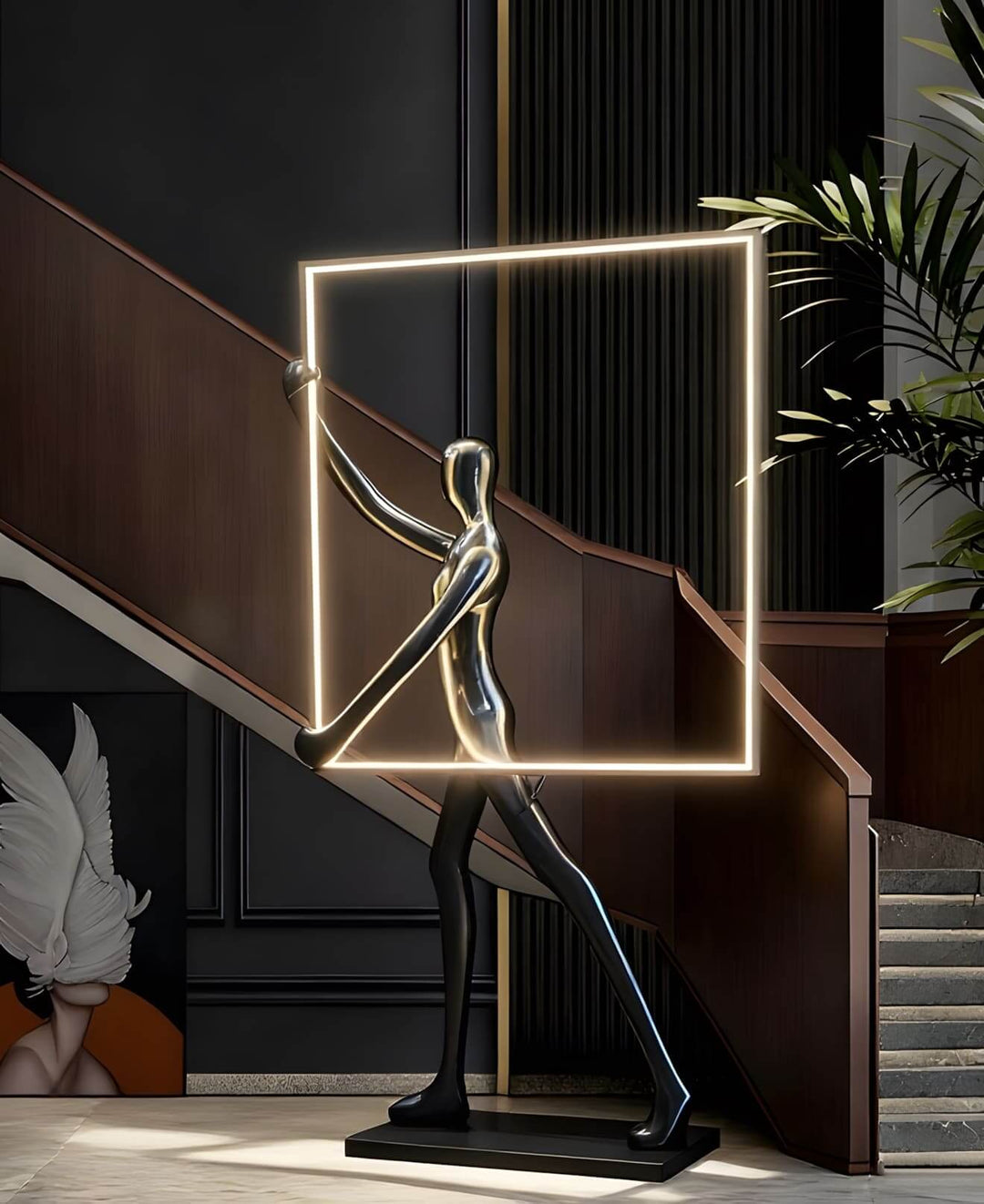 Rynza Sculptural Floor Lamp – Abstract Art Deco Floor Lamp