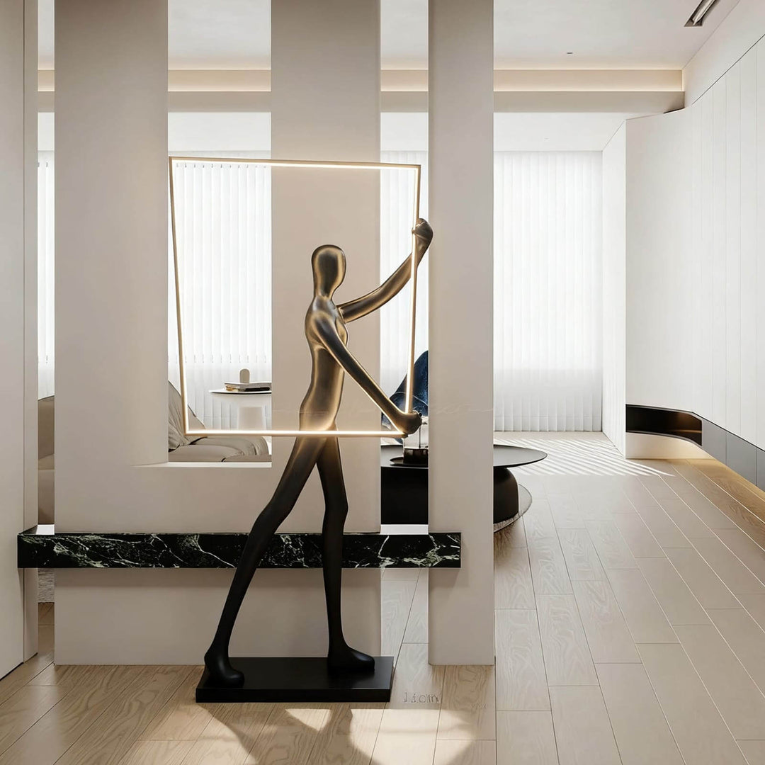 Rynza Sculptural Floor Lamp – Abstract Art Deco Floor Lamp