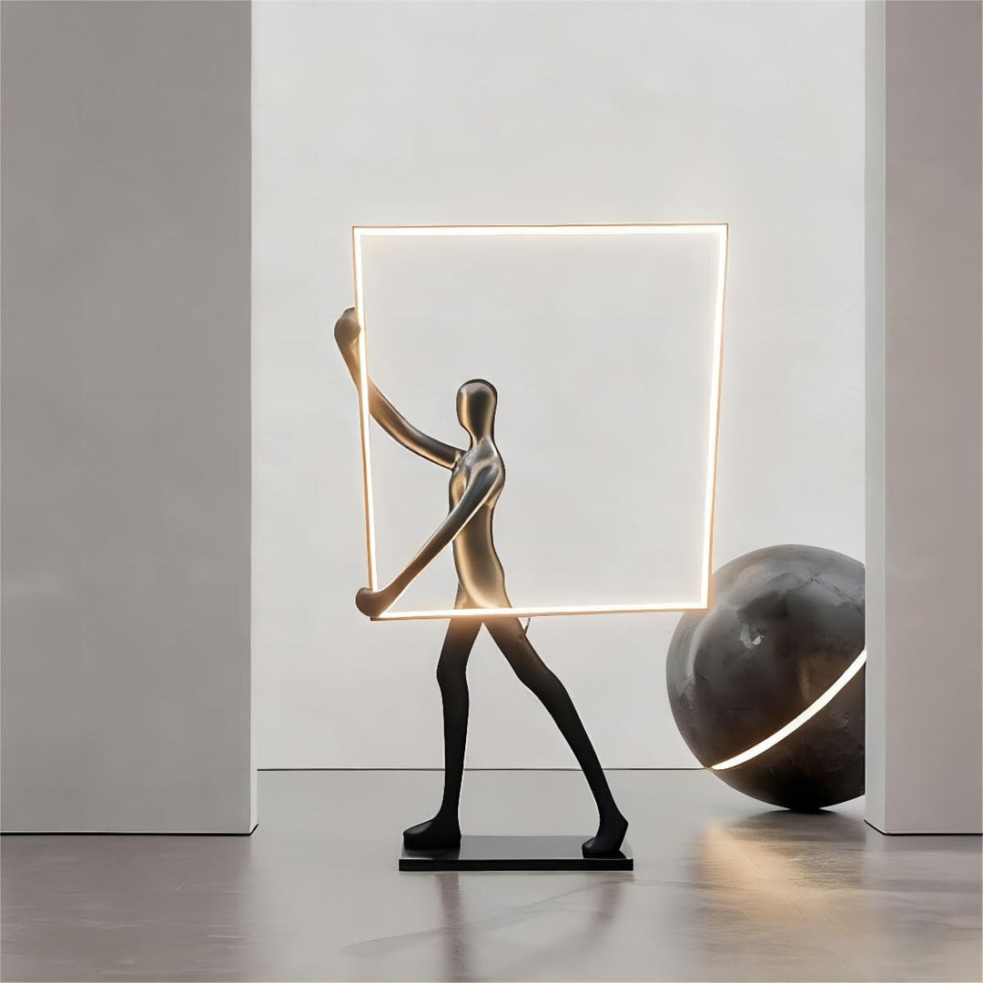 Rynza Sculptural Floor Lamp – Abstract Art Deco Floor Lamp