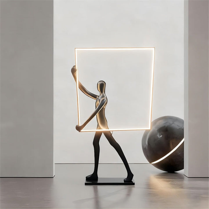 Rynza Sculptural Floor Lamp – Abstract Art Deco Floor Lamp
