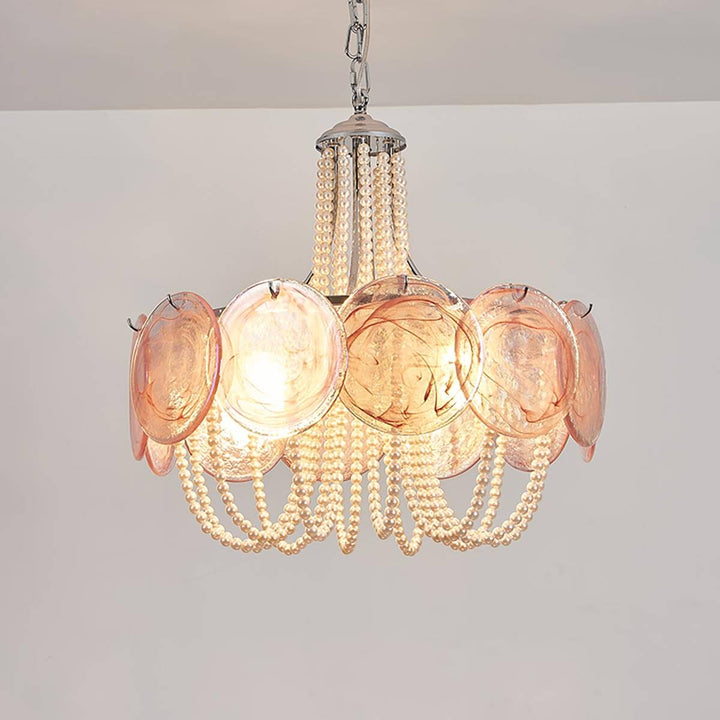 Thalire Stained Glass Chandelier for Dining Area Elegance